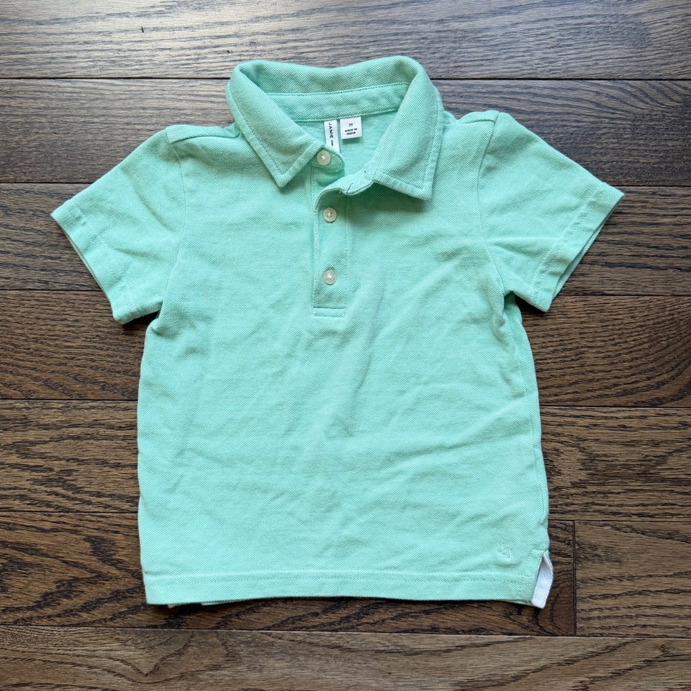 Janie and Jack Classic Pique Polo | Light Teal | Size 2T